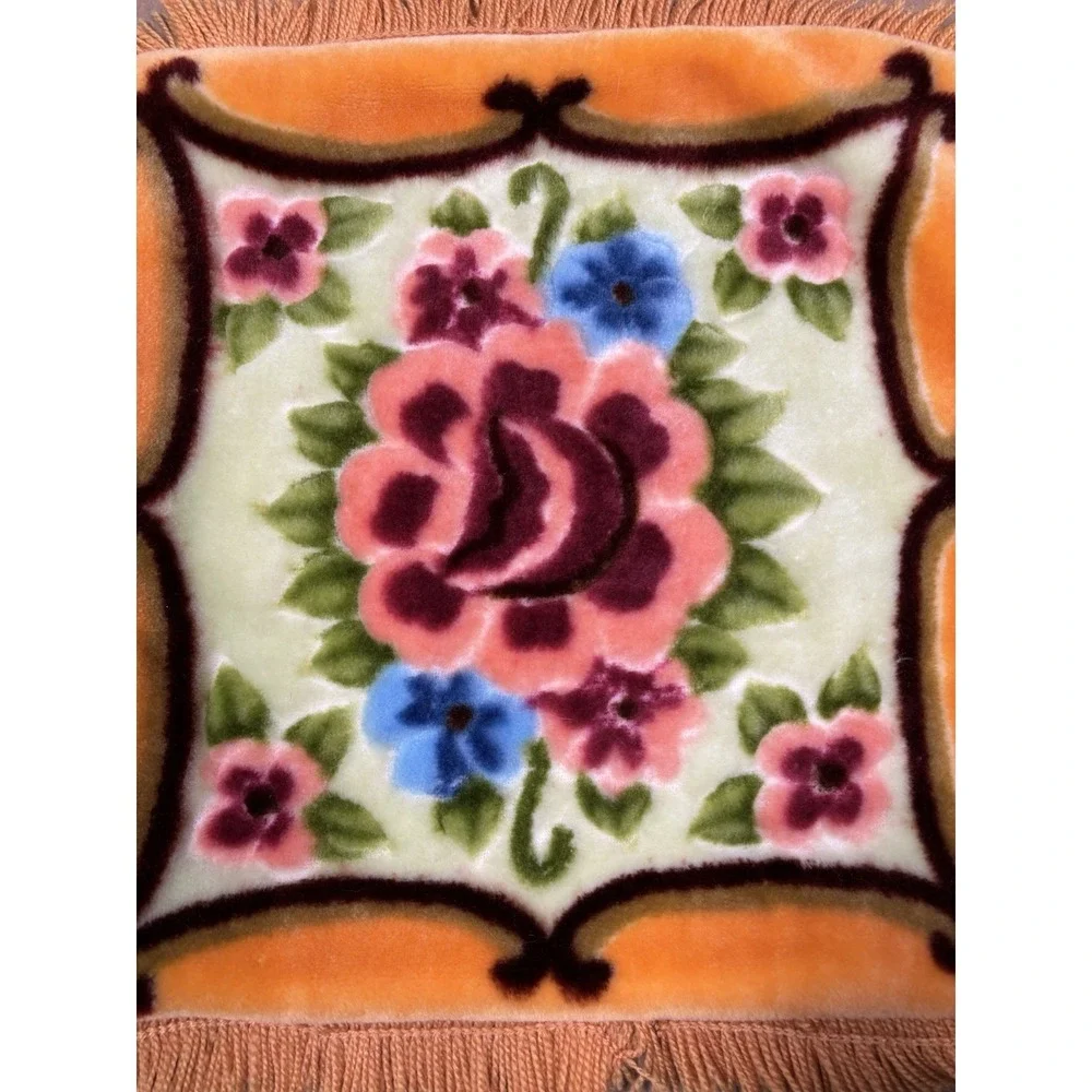 Retro floral plush throw pillow covers 18